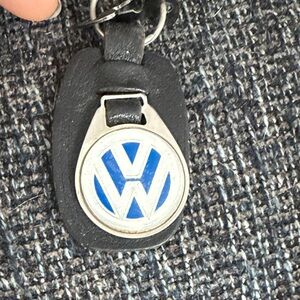 Vintage 1970s Volkswagen black leather keychain